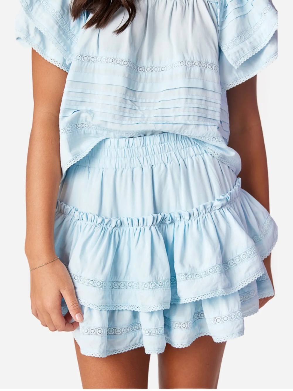CAKE FOR DINNER SET (Pastel Blue) -- Lily Top and Briana Skirt Size Small